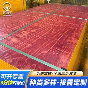 全桉木广西竹胶板红板防水集装箱地板混凝土建筑工地木板清水模板