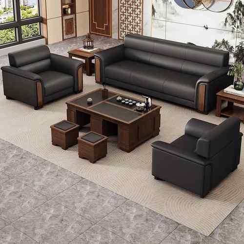 三?办公发茶几沙组合套装简商务会客约商务接待室休息区单人位小