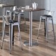 铁艺金属吧台椅不锈钢色酒吧凳实木D简约吧椅工业风高脚凳靠背椅