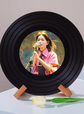 房东的猫可定制高档玻璃黑胶唱片创意电视柜壁龛桌面摆件礼品礼物