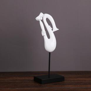 小提琴萨克斯提琴雕艺术音人乐队摆塑件书房玄关1客厅装 大饰乐品