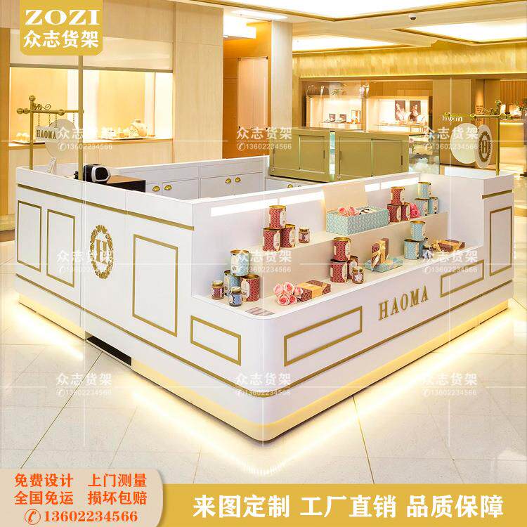 商场饰品展柜杂货店中庭烤漆店铺高低展台精品陈列柜厂家整套设计