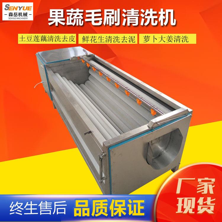 厂家现货莲藕毛刷清洗去皮机果蔬大姜清洗机土豆去皮清洗机