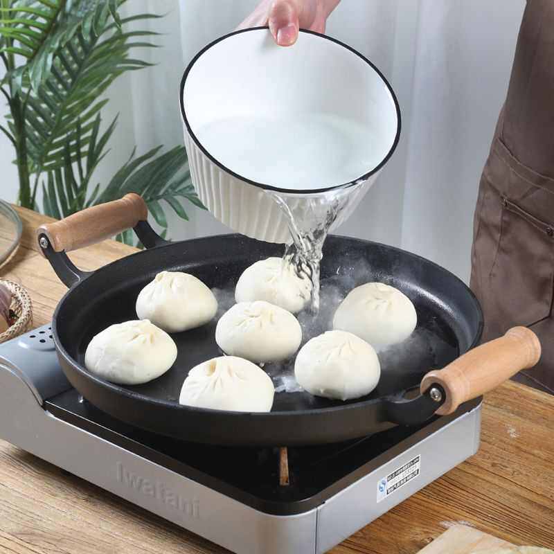 抓家用无铸铁饼煎饼果子煎锅煎饼工具手烙饼平底锅锅鏊子生铁涂层