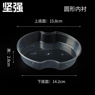 圆形内衬一次性餐盒PP塑料打包加厚透明外卖饭盒快餐带盖汤碗批发