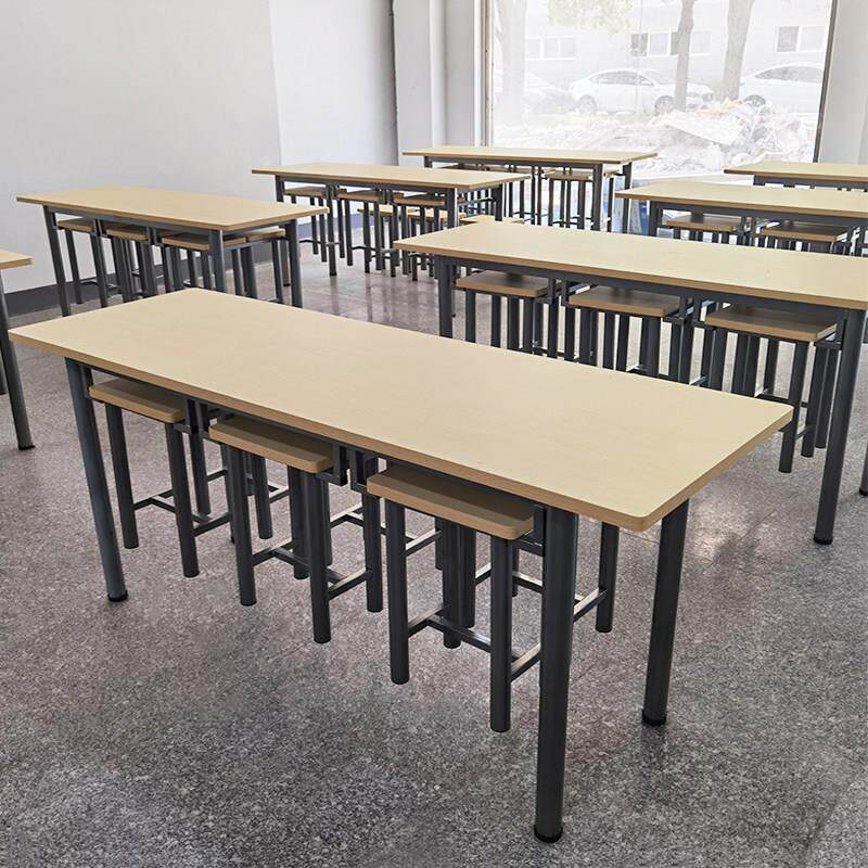 食堂餐桌椅大排档员工快餐饭店学校连身挂凳商用小吃店桌椅组合
