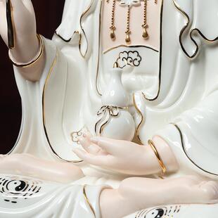 戴玉堂 陶瓷摆件慈航真人慈航普渡圆通自在天尊观音菩萨道人神像