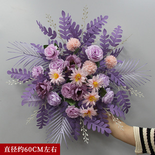 婚庆仿真花订婚假花婚礼布置红色地排花舞台kt版迎宾牌区装饰挂花