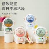 迷你流沙太空人无叶小风扇吊挂宇航员手持USB充电挂脖桌面风扇