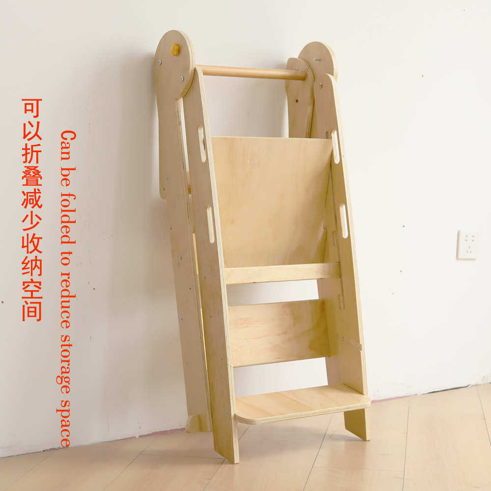 蒙氏宝宝洗手台阶凳带黑板 滑梯踏脚凳 学习塔儿童攀爬凳可折叠