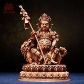 红铜雕花 随身小铜像家用室内客厅玄关桌面工艺品摆件 财宝天王