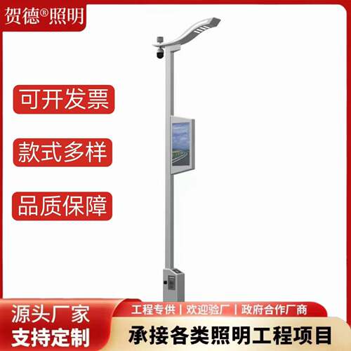 一体化智慧路灯城市多功能智慧灯杆监控照明气象监测智能充电桩物