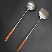 美食作家王刚不锈钢锅铲炒勺304家用厨房厨具花梨柄炒菜炒铲套装