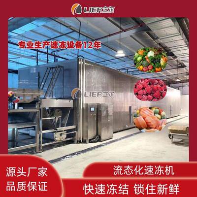 板栗速冻机流态化隧道果蔬单冻机草莓树莓流化床速冻机不粘连