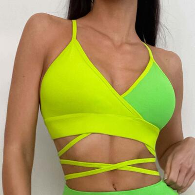 Sexy Gathering Strap Bra Yoga Tank Top 聚拢吊带文胸瑜伽背心