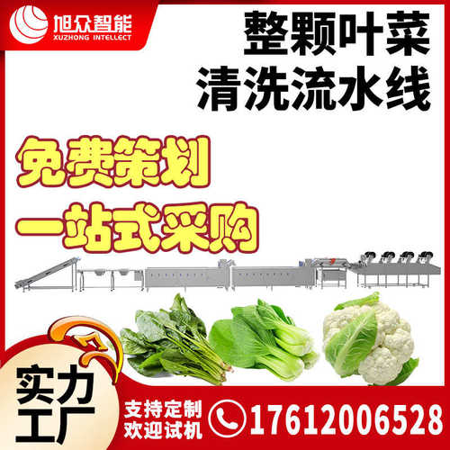 厂家直销旭众白菜玉米叶菜清洗切碎漂烫风干包装生鲜果蔬配送流