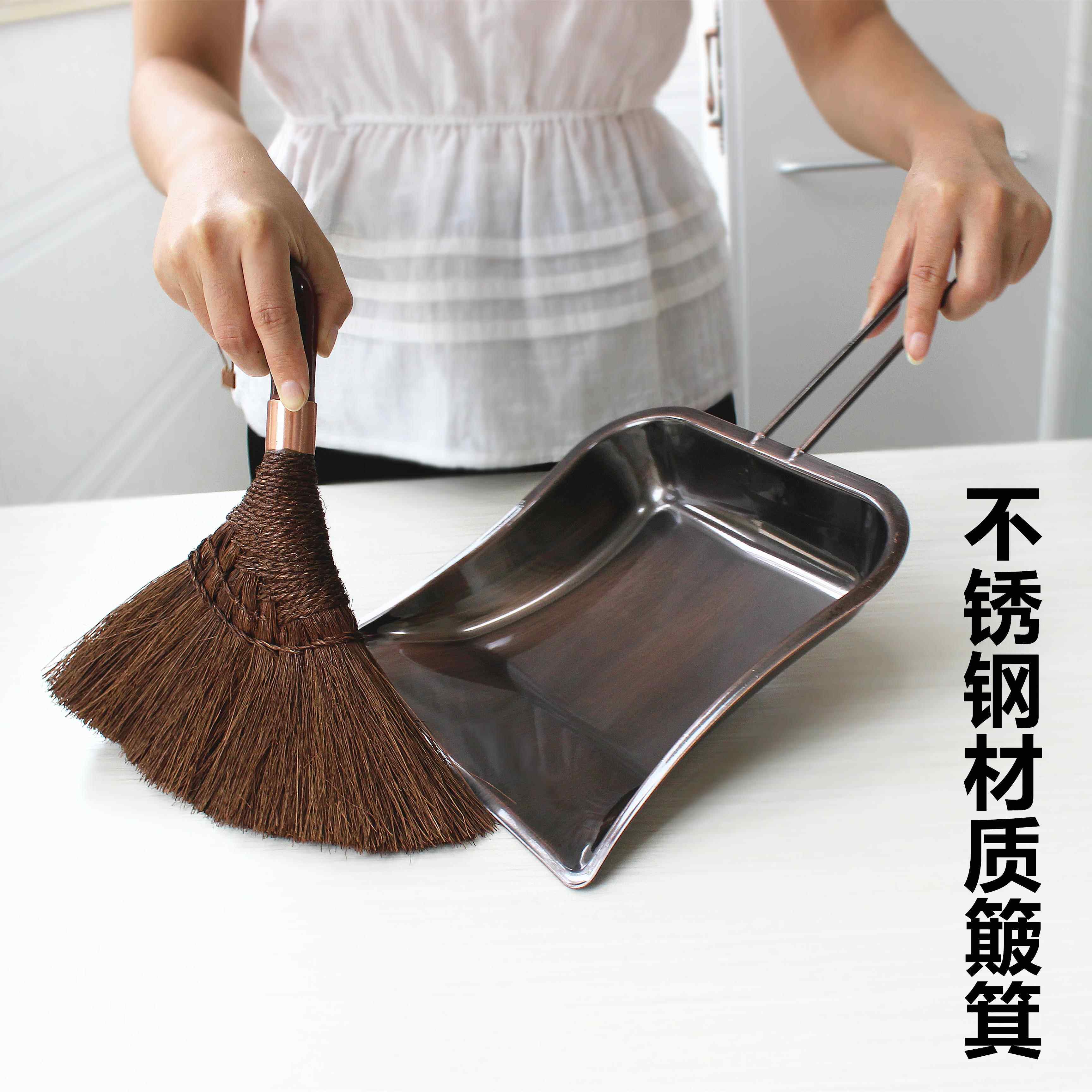 不锈钢簸箕复古垃铲子HHL撮子畚斗单个家用锉子灰圾笆箕长柄