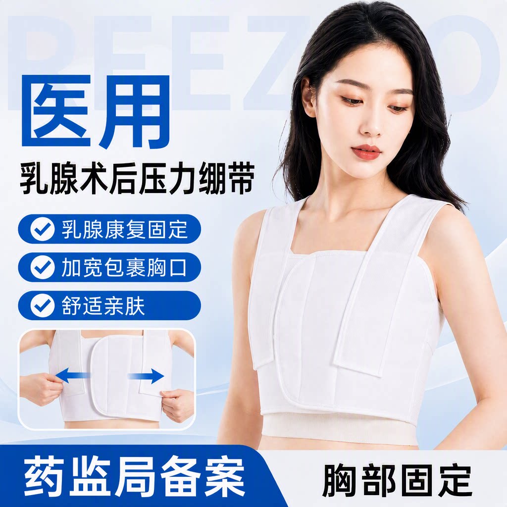 医用乳腺术后压力绷带女性胸部微创手术加压固定护具纯棉透气