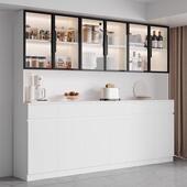 餐边柜实木一体靠墙高柜现代简约客厅置物柜酒柜家用收纳储物柜子