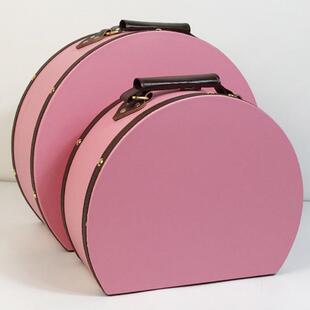 现代简约半整圆手提纳收盒客厅卧室店样板房631间酒木质摆件衣物