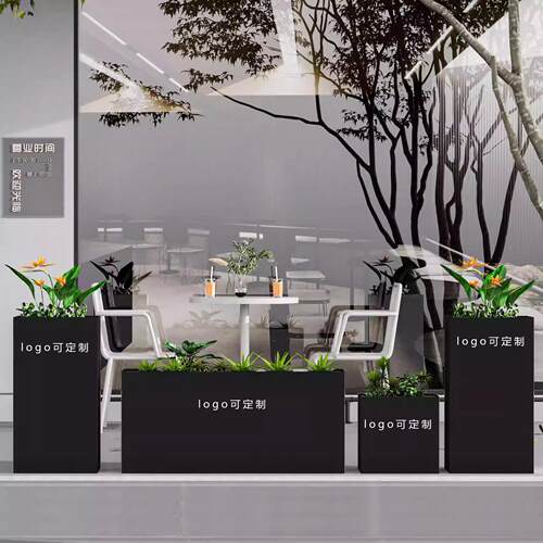 户外铁艺花箱售楼部绿植隔断花坛外摆花槽花盆可移动市政绿化花池