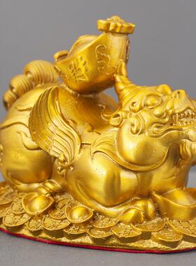 福玄禄貔貅黄铜摆件一对皮家居关厅桌面铜装客饰丘品办公室NQU铜