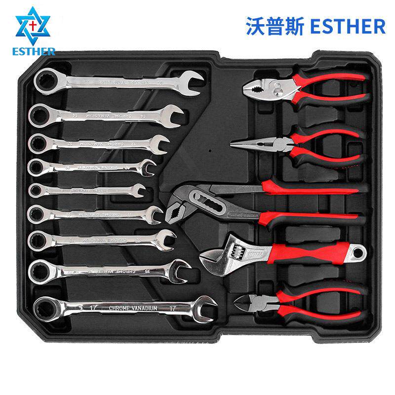 跨境热销699件维修工具套装 汽车维修拉杆箱工具套装带棘轮扳手