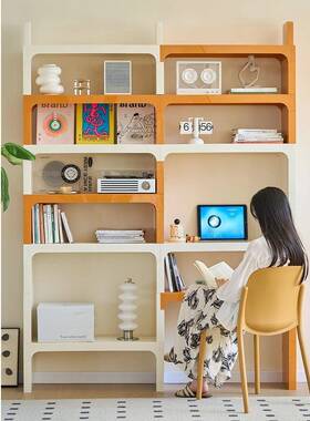 AB童S塑太空书架料中古架ins多层儿房组合书柜书房卸落地可书拆置