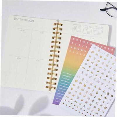 24年8月-25年12月english monthly weekly daily planner日程本a5