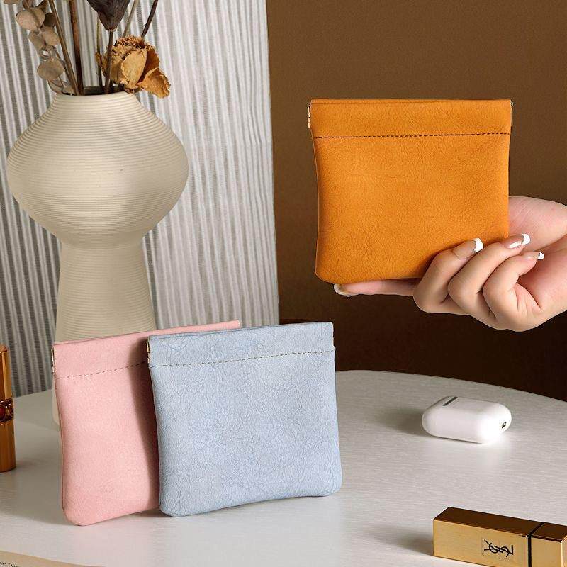 Cosmetic Auto-Open Close Storage Pouch, Coin Purse, Portable