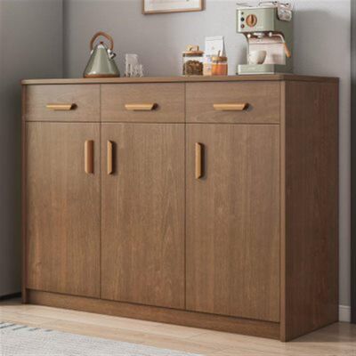 餐边柜子收纳柜客厅靠墙边柜x置物柜厨房整体橱柜实木色备餐柜茶