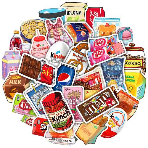 10/30/50Pcs Food Drink Milk Packaging Stickers Waterproof Ph