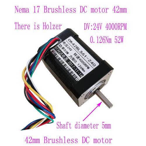 OK42BLS61-240Nema17BrushlessDCmotor42mm24V52W
