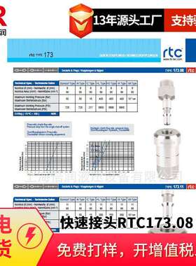 倍润RTC快速接头RTC173.08/173.11系列替Staubli