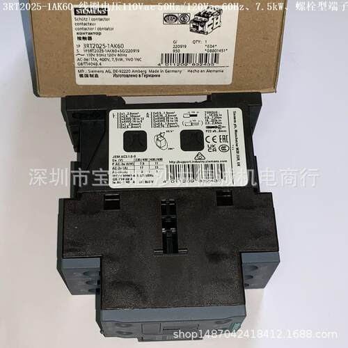 3RT/2028-11AK60 接触器3RT2028- 线电压10Vac 50Hz圈120Vac 60Hz