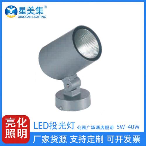 40W 30W LED户外亮化圆形投光灯庭院建筑 5W10W园林别墅投射灯