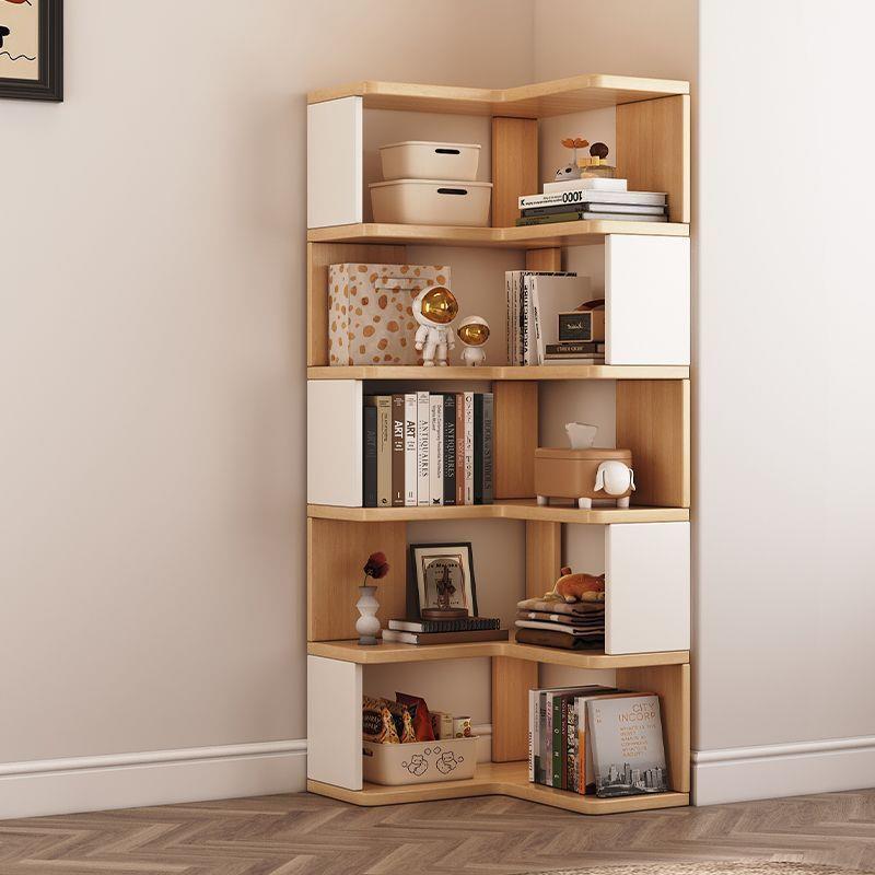 置物架落地转角家用书柜角柜拐角收纳实木简易书架客厅卧室