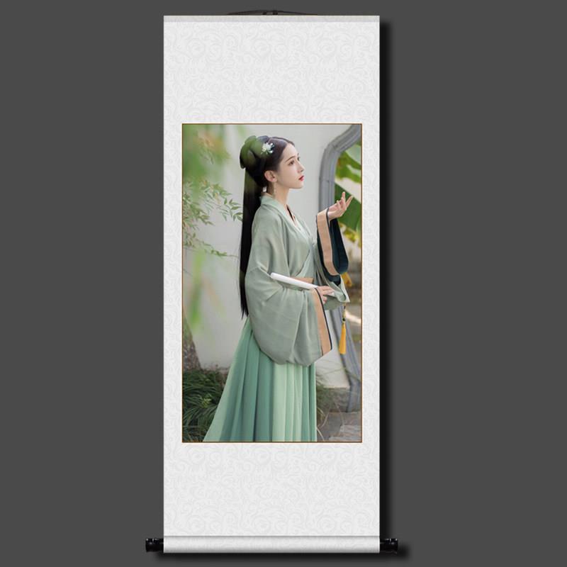 照片定制挂轴画 画来图定做卷轴挂画 画写真相片汉服海报中式国字