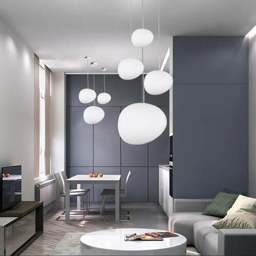 玻璃艺术设计吊灯北欧个性餐厅装饰客厅酒吧台楼梯创意鹅卵石灯具