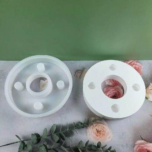 4 Hole Holder Base Molds Round Stand Base Molds for Making