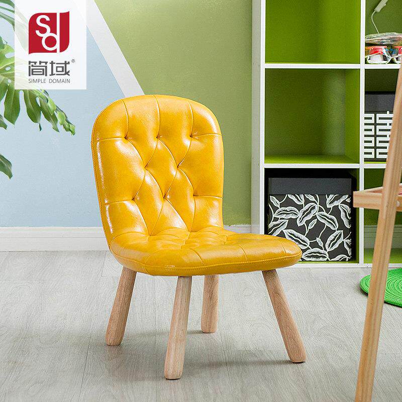 简域实木儿童椅婴儿座椅矮凳幼儿园办公椅学习小椅子家用靠背沙发