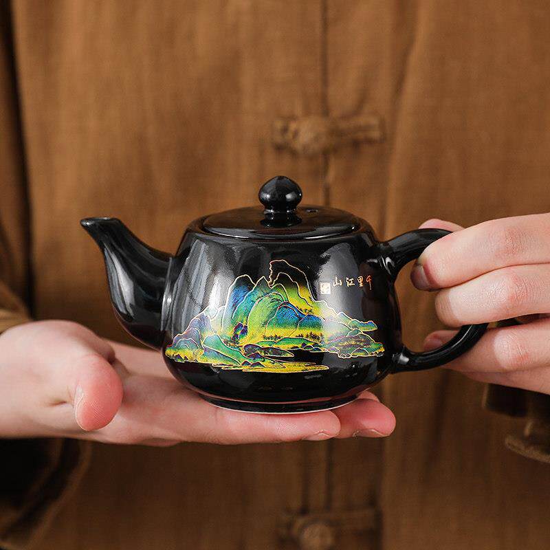 陶瓷遇热变色茶壶西施泡茶一壶二杯功夫茶具大容量单壶泡茶器家用