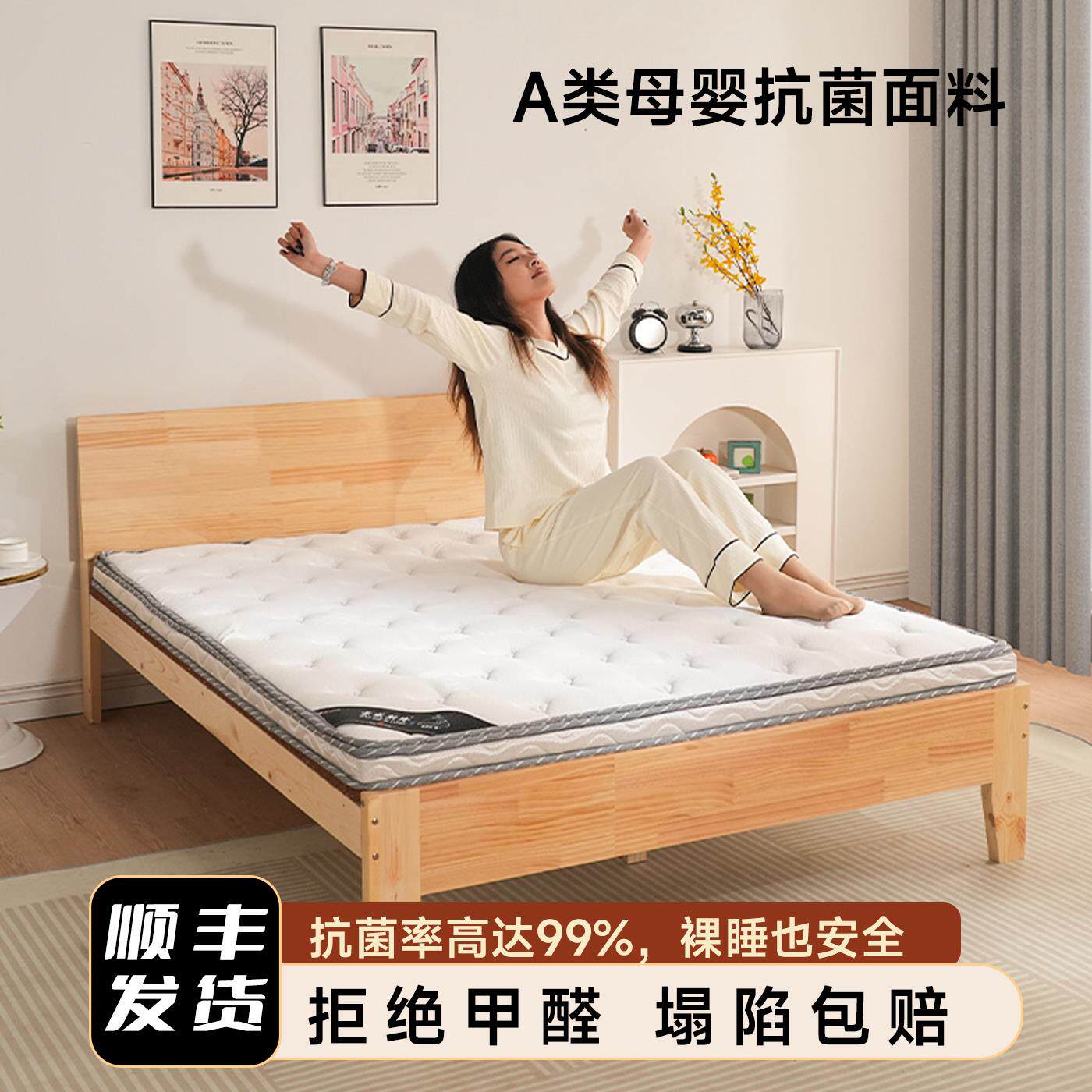 宝威斯隆天然乳胶椰棕床垫软垫家用卧室宿舍学生单人榻榻米床垫