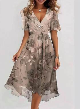 Shuya V-neck floral print dress
