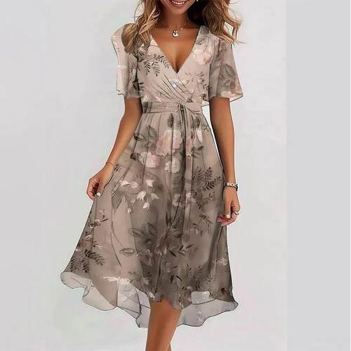 Shuya V-neck floral print dress