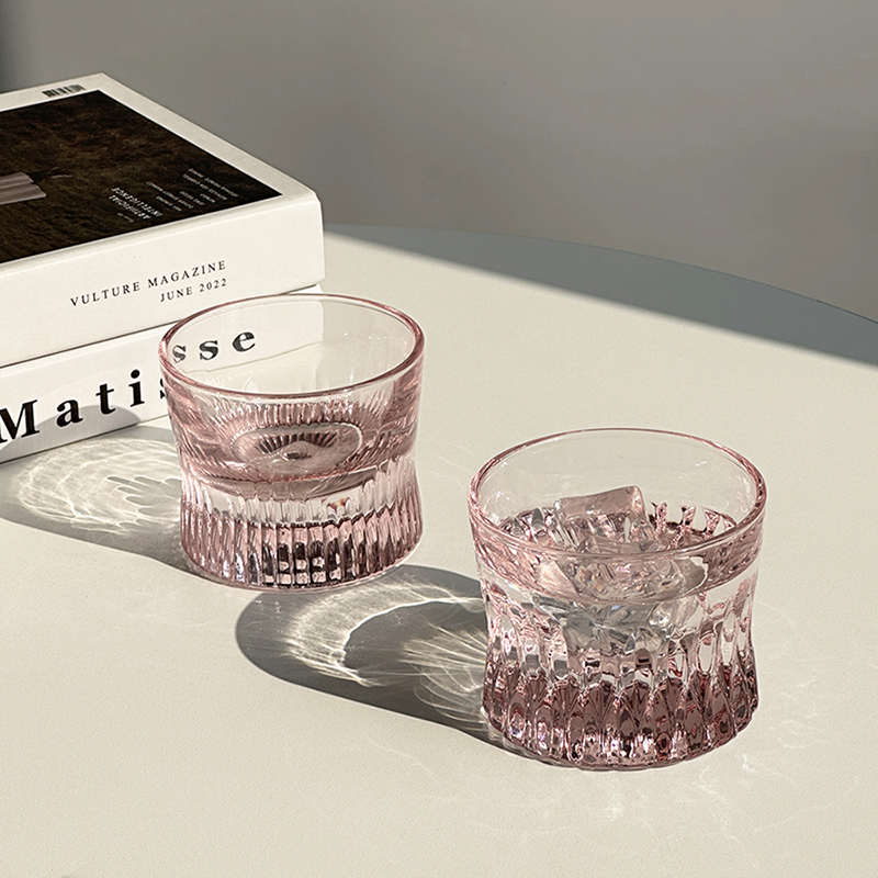 VIANASA'S女士粉色威士忌酒杯创意新款果酒杯一口杯束腰威士忌杯