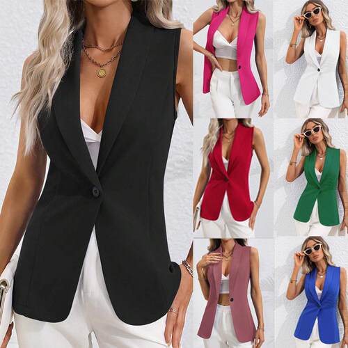 A womens solid color cardigan single button jacket