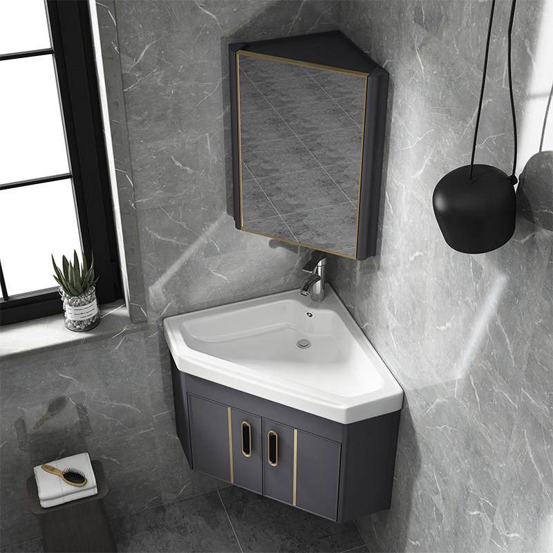 小户型太空铝防潮板浴室柜组合一体陶瓷洗脸洗手三角盆阳台挂墙式,家装主材,浴室柜组合,淘宝优惠券,粉丝福利购,淘宝优惠卷