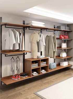 放式柜衣帽间置物架挂式金属衣开衣架悬挂卧壁室铁艺步入式UCS挂