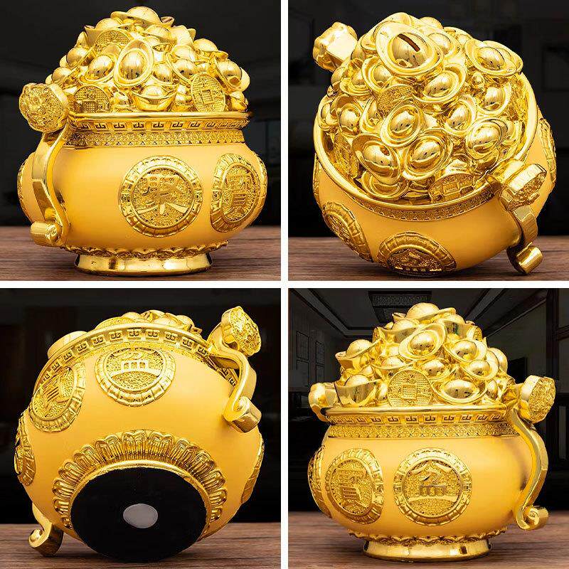 金元宝聚宝盆招财盆件树艺脂小众发摆财开yl020业乔迁礼饰物工装